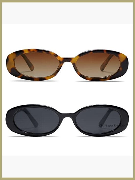 Polarized Retro Oval Sunglasses with UV400 Protection main image 6